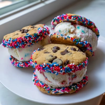 Patriotic Mini Ice Cream Sandwiches