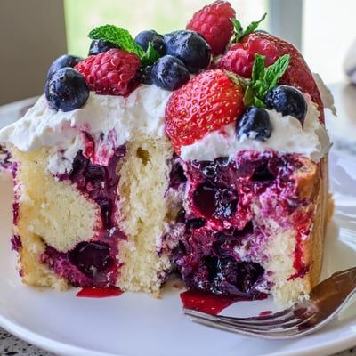 Summer Berry Poke Cake