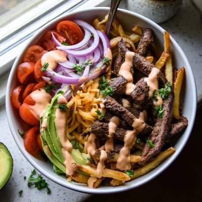 Steak Strips Crispy Fries Bowl