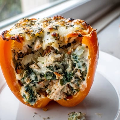 Chicken Florentine Stuffed Peppers